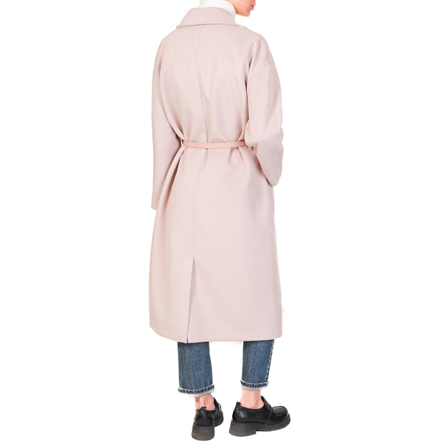 Imperial-Cappotto doppiopetto con cintura - rosa