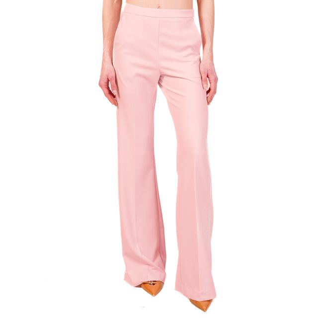 Imperial-Pantalone zampa in crepe elasticizzato - rosa confetto