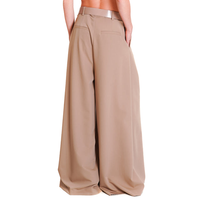 Imperial-Palazzo trousers with pleats - camel