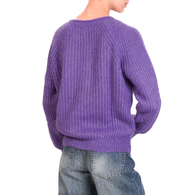 Kontatto-Maglia mohair girocollo - viola