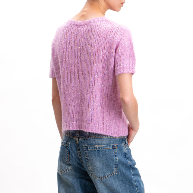 Kontatto-Mohair half sleeve sweater with paillettes - bubble