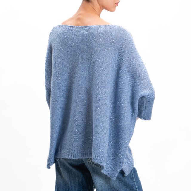 Kontatto-Mohair boat neck sweater with sequins - sugar paper