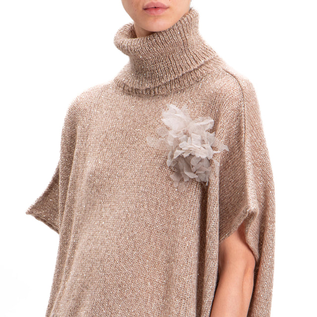 Kontatto-Mohair high neck sweater with sequins - dove grey