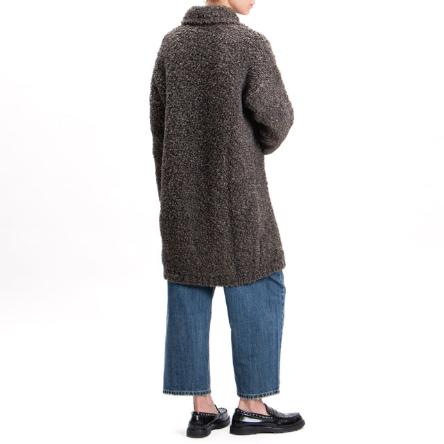 Kontatto-Cappotto teddy mohair 3 bottoni - tortora