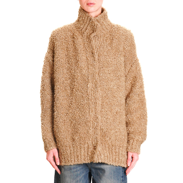 Kontatto-Bomber mohair teddy - camel