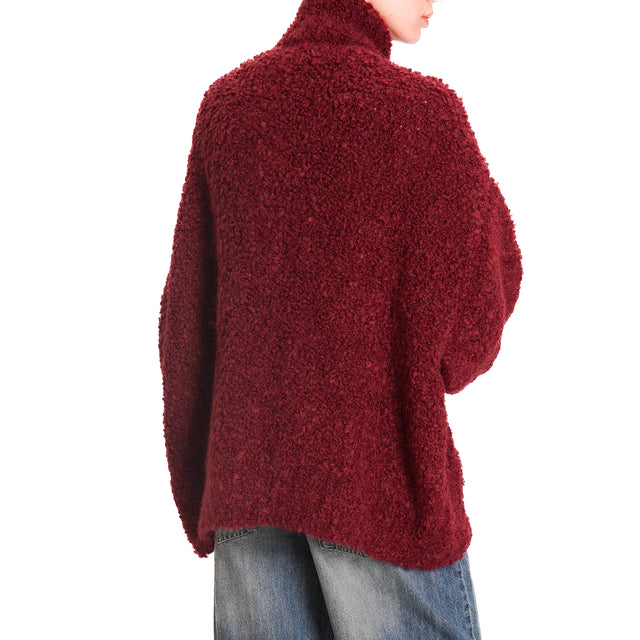 Kontatto-Bomber mohair teddy - vino