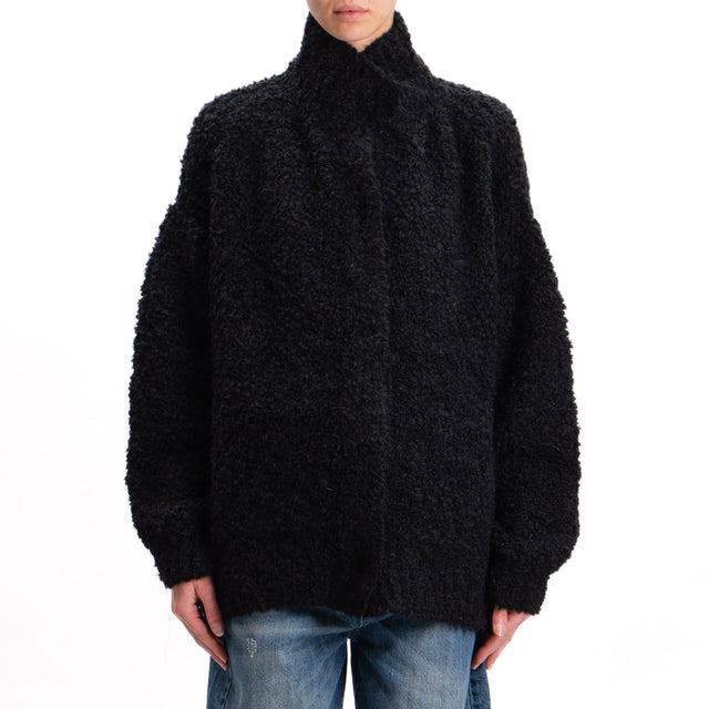 Kontatto-Bomber mohair teddy - black