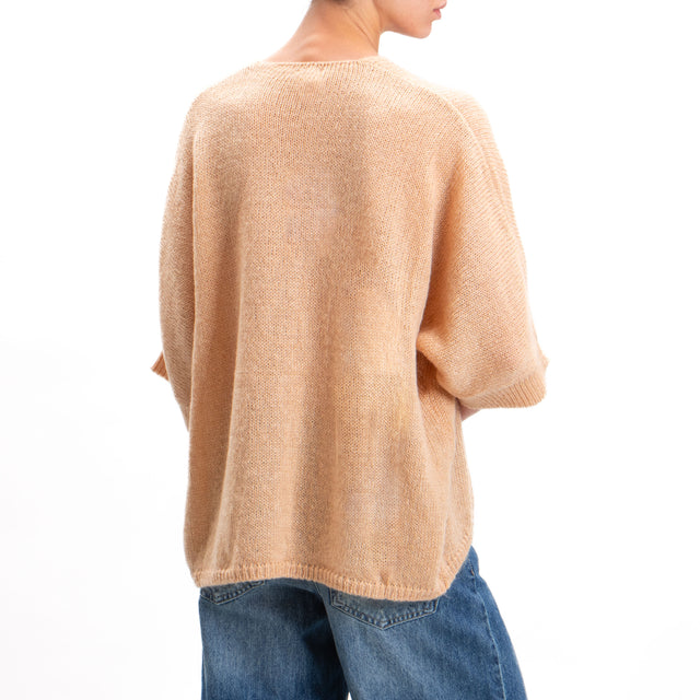 Kontatto-Cardigan mohair over stondata scollo v - mou