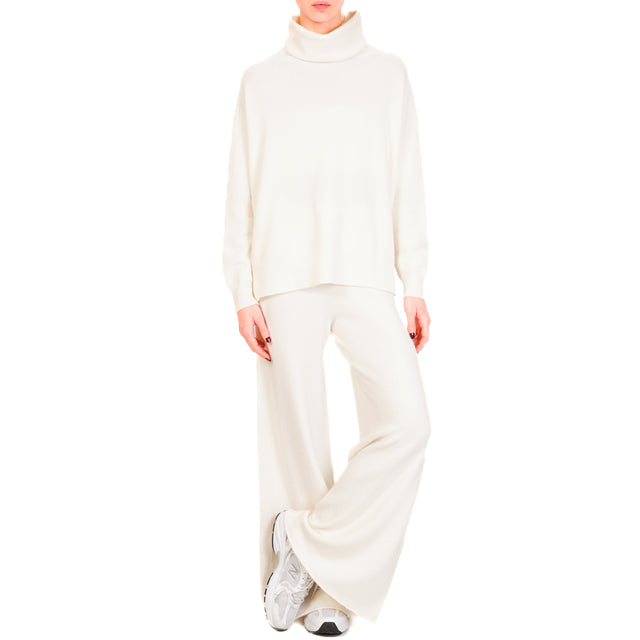 Kontatto-Pantalone in maglia con coulisse - offwhite