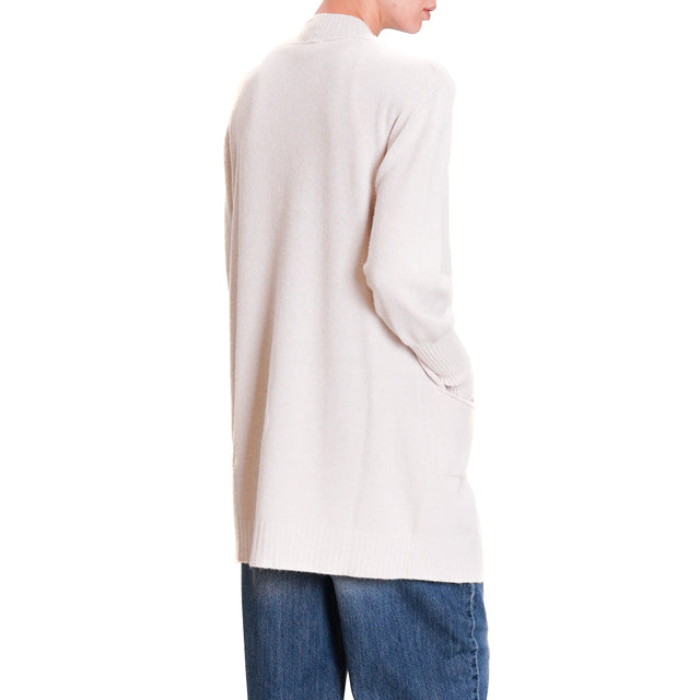 Kontatto-QS Cardigan with pockets - ivory