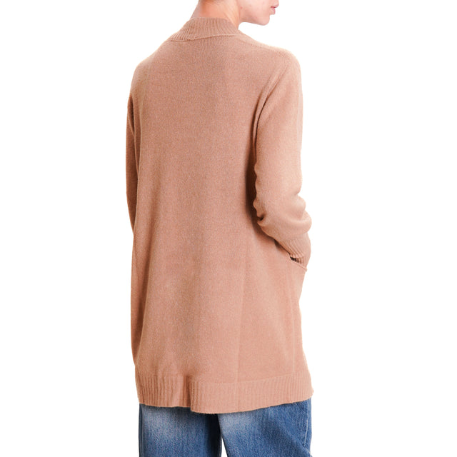 Kontatto-Cardigan with pockets - caramel