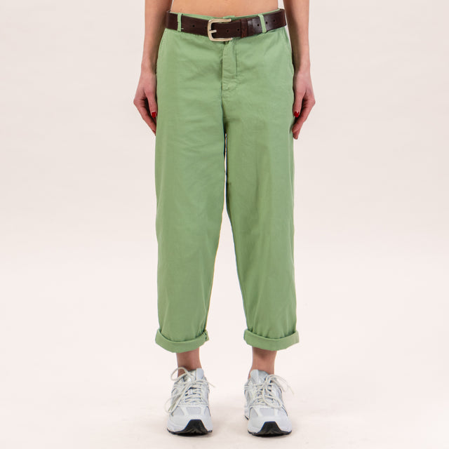 Zeroassoluto-Pantalone LORY baggy elasticizzato - green bay