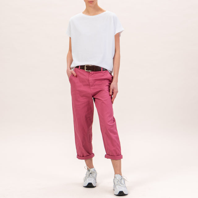 Zeroassoluto-Pantalone LORY baggy elasticizzato - rose