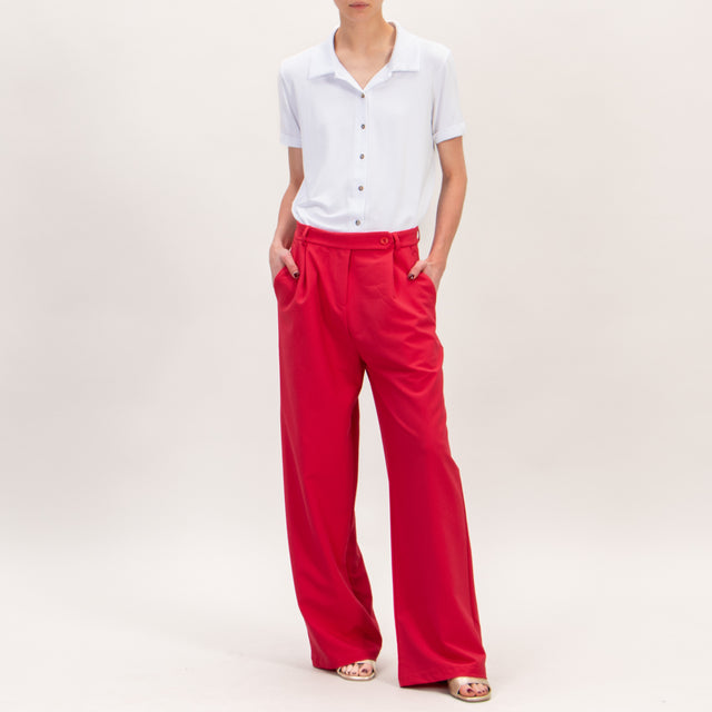 Zeroassoluto-Pantalone BALY wide leg 1 pinces - cherry