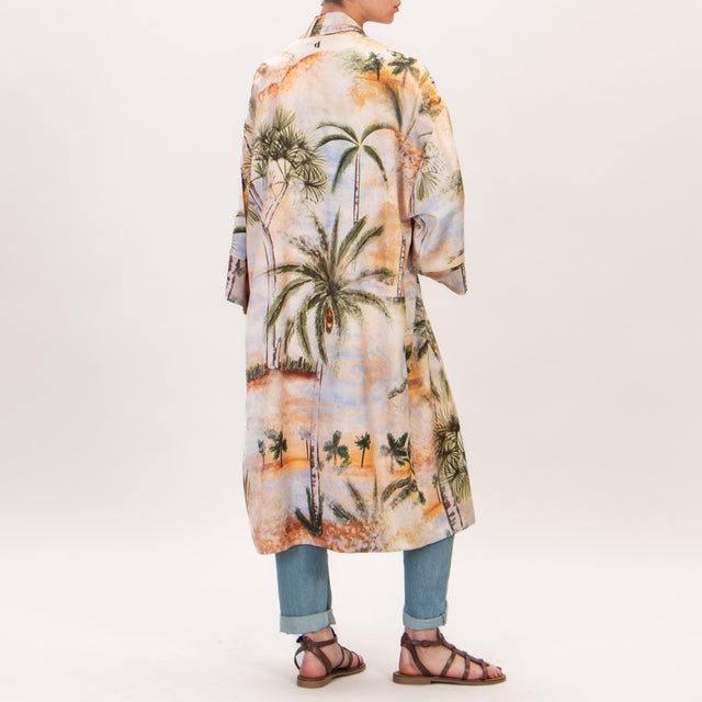 Dixie-Kimono satin fantasia palme - multicolor