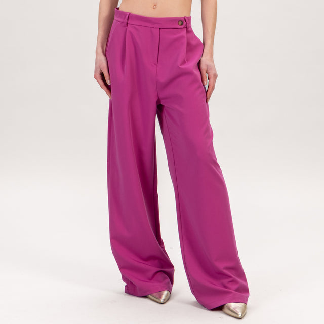 Zeroassoluto-Pantalone BALY wide leg 1 pinces - ortensia