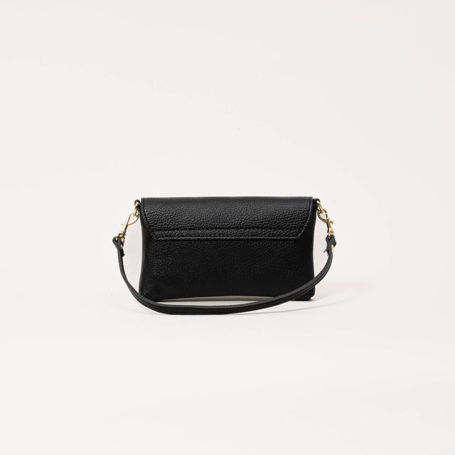 W by white mood-Genuine leather clutch bag - black