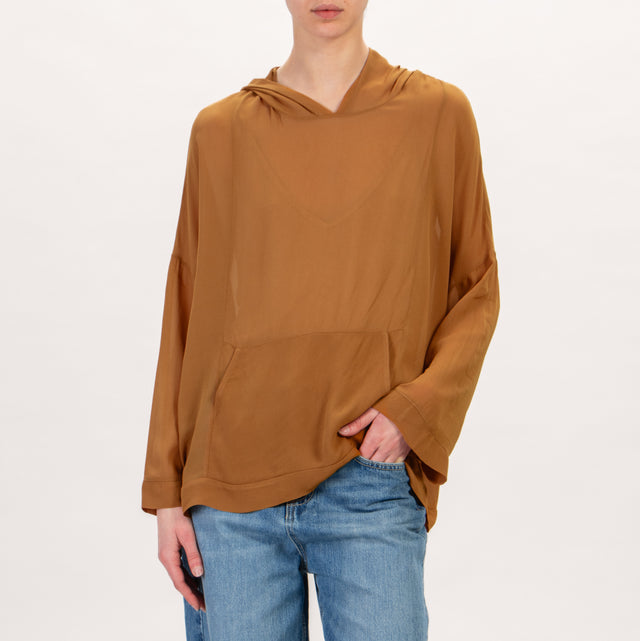 Zeroassoluto-Blusa georgette in viscosa - mostarda