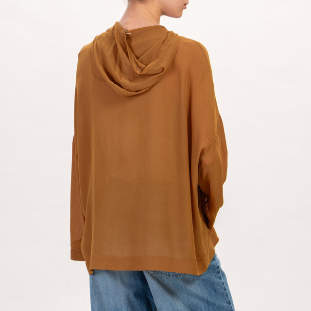 Zeroassoluto-Blusa georgette in viscosa - mostarda