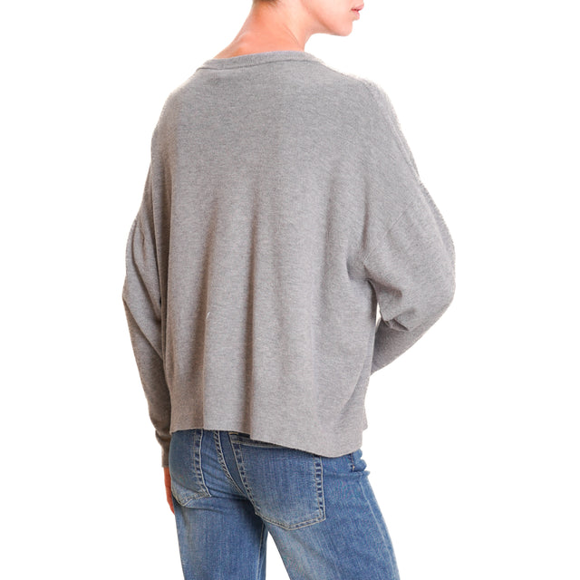 Motel-Maglia scollo v cut out - grigio