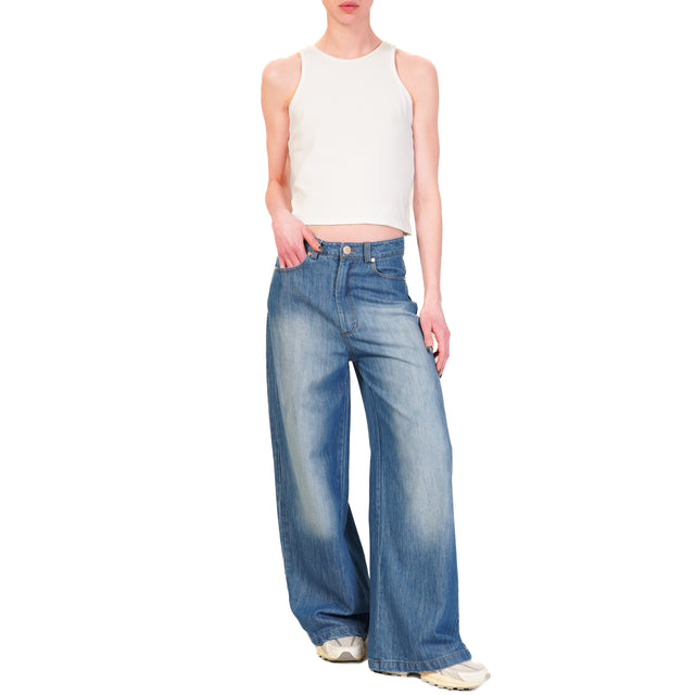 Motel-Jeans wide leg super pocket - denim