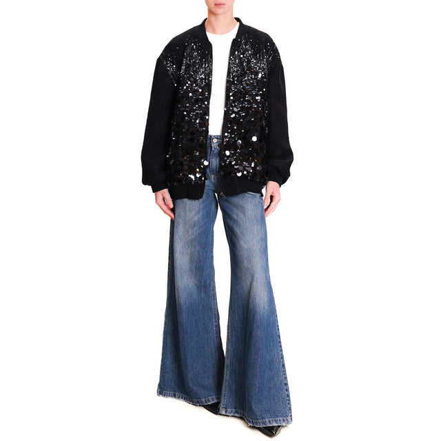 Motel-Bomber with sequins - black