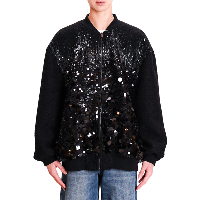 Motel-Bomber with sequins - black