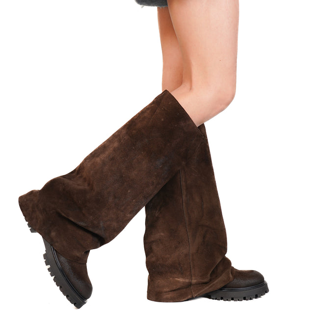 Ovye'-Suede Boot - dark brown