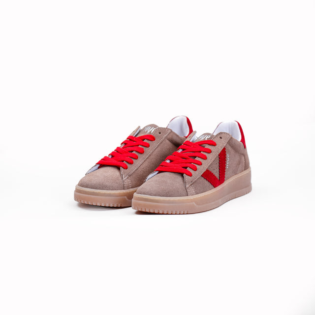 Ovye'-Sneaker scamosciata - fango/rosso