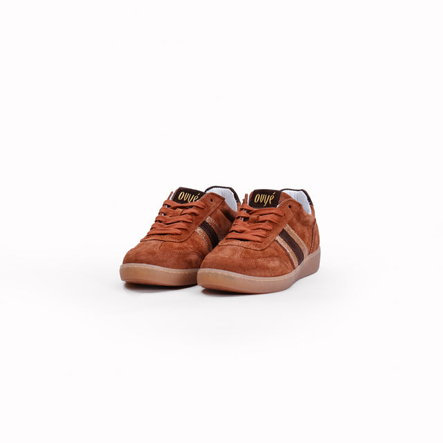 Ovye'-Sneakers suede con lurex - cognac/platino