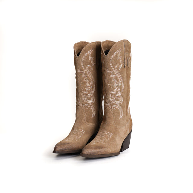 Ovye'-Suede Texan Boot - Taupe