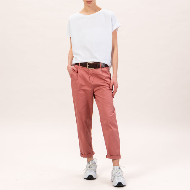 Zeroassoluto-Pantalone LOLA elastico dietro - pink pepper