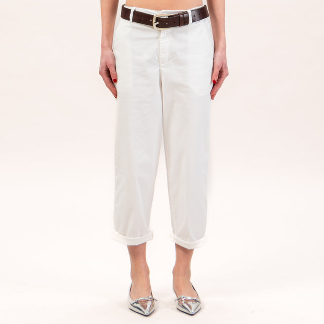 Zeroassoluto-Pantalone LORY baggy elasticizzato - off white