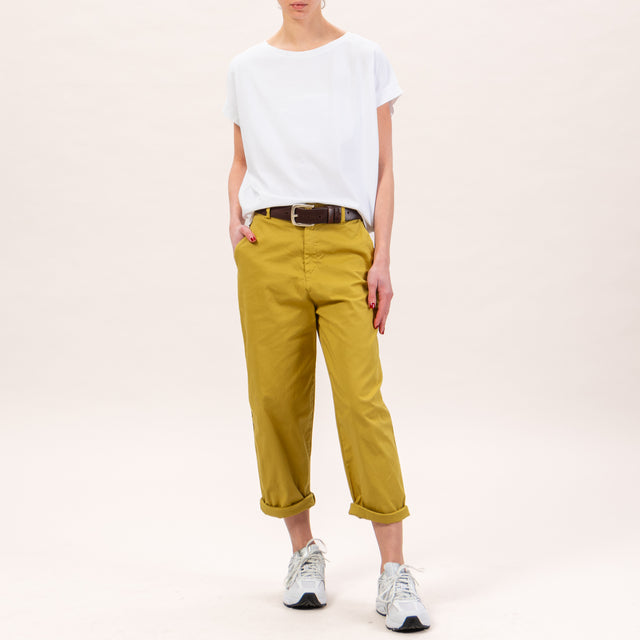 Zeroassoluto-Pantalone LORY baggy elasticizzato - olio