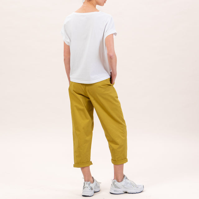 Zeroassoluto-Pantalone LORY baggy elasticizzato - olio