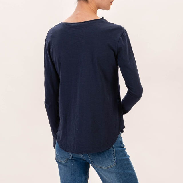 Zeroassoluto-T-shirt girocollo - blu navy