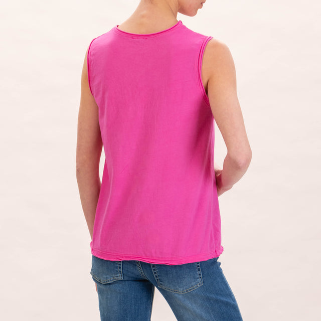 Zeroassoluto-T-shirt smanicata in cotone - pink