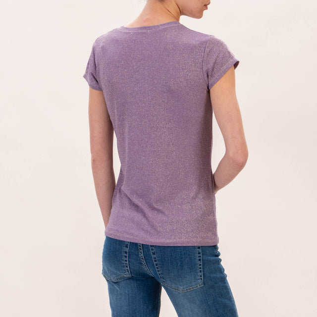 Zeroassoluto-T-shirt lurex - viola