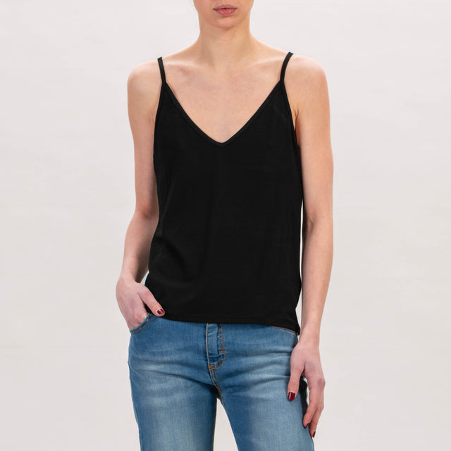 Zeroassoluto-Underware top in stretch jersey - black