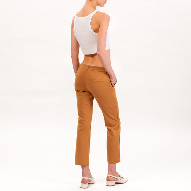 Zeroassoluto-Pantalone BETTY punto milano - mostarda