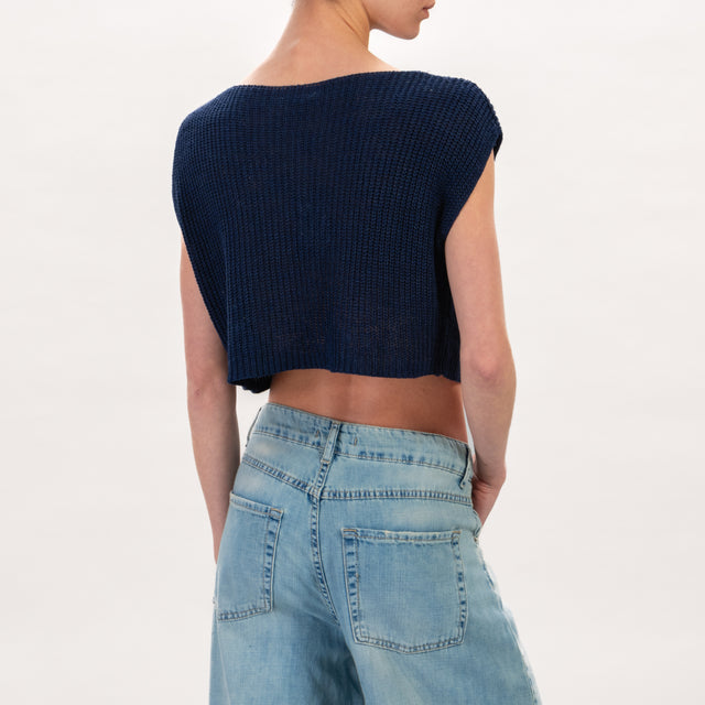 Zeroassoluto-Maglia crop - blu