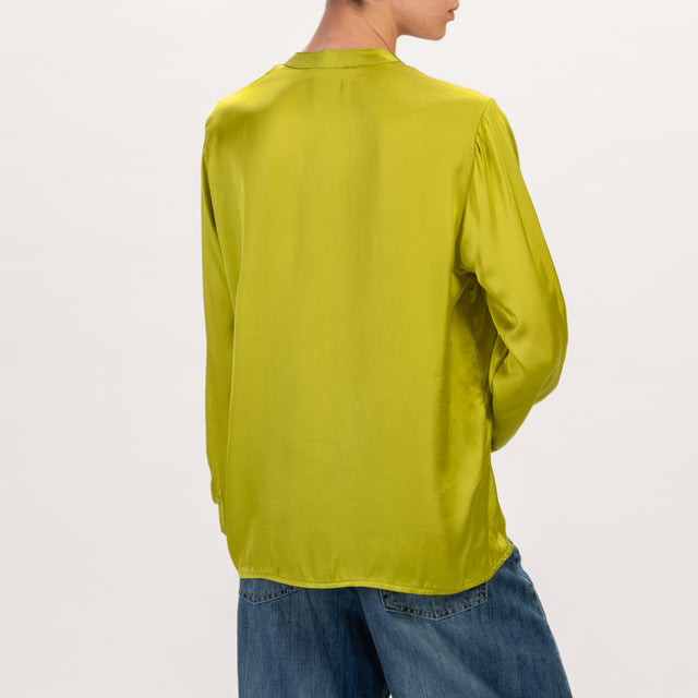 Zeroassoluto-Camicia LEA collo coreana in satin - olio