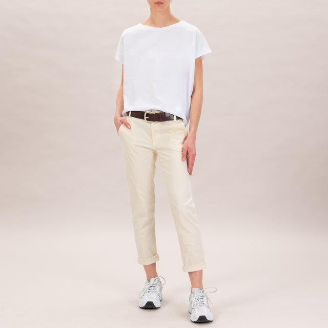 Zeroassoluto-Pantalone LOIS chino elasticizzato - burro