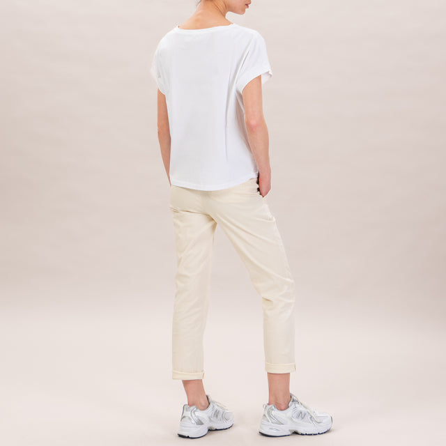 Zeroassoluto-Pantalone LOIS chino elasticizzato - burro