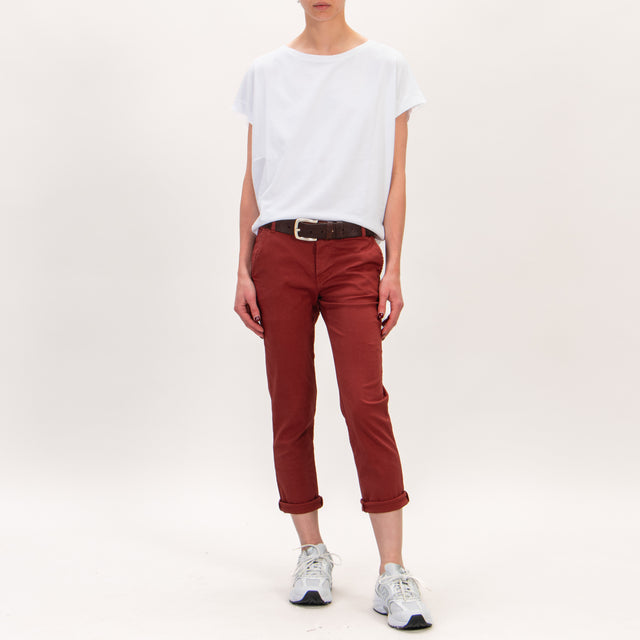 Zeroassoluto-Pantalone LOIS chino elasticizzato - terracotta