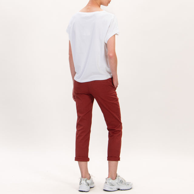 Zeroassoluto-Pantalone LOIS chino elasticizzato - terracotta