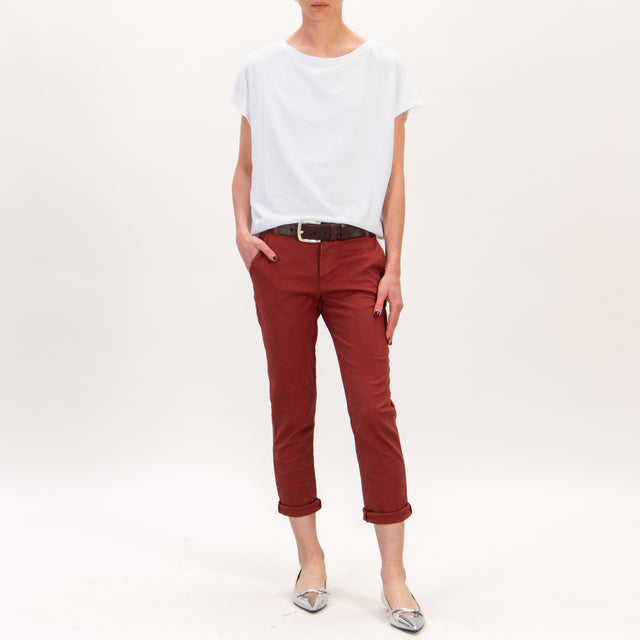 Zeroassoluto-Pantalone LOIS chino elasticizzato - terracotta