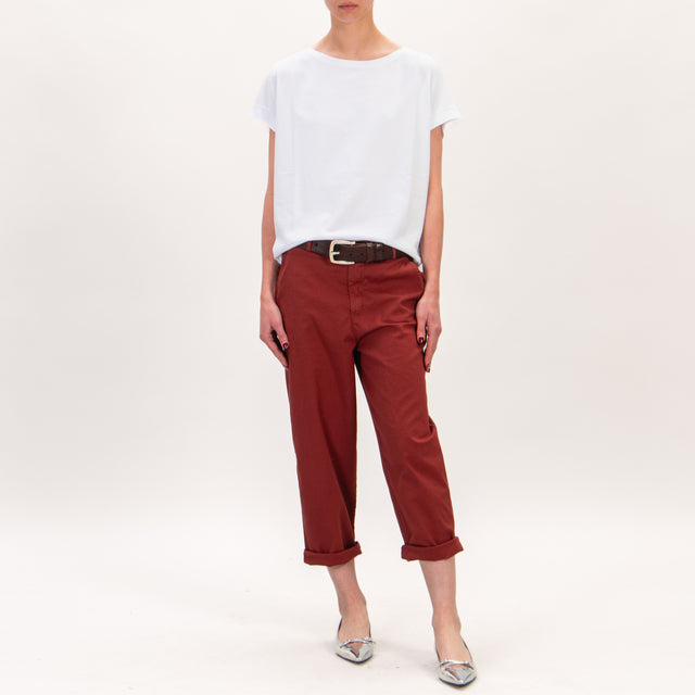 Zeroassoluto-Pantalone LORY baggy elasticizzato - terracotta