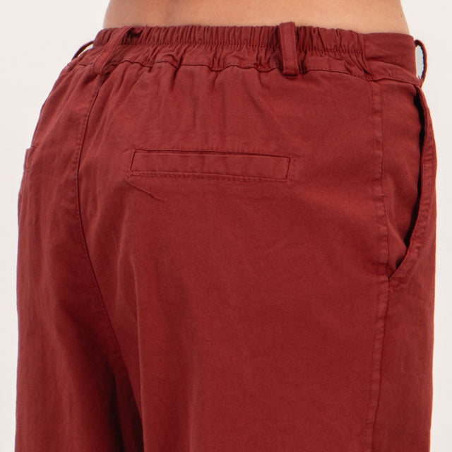 Zeroassoluto-Pantalone LORY baggy elasticizzato - terracotta