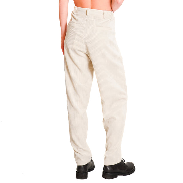 Souvenir-500-line velvet trousers - cream